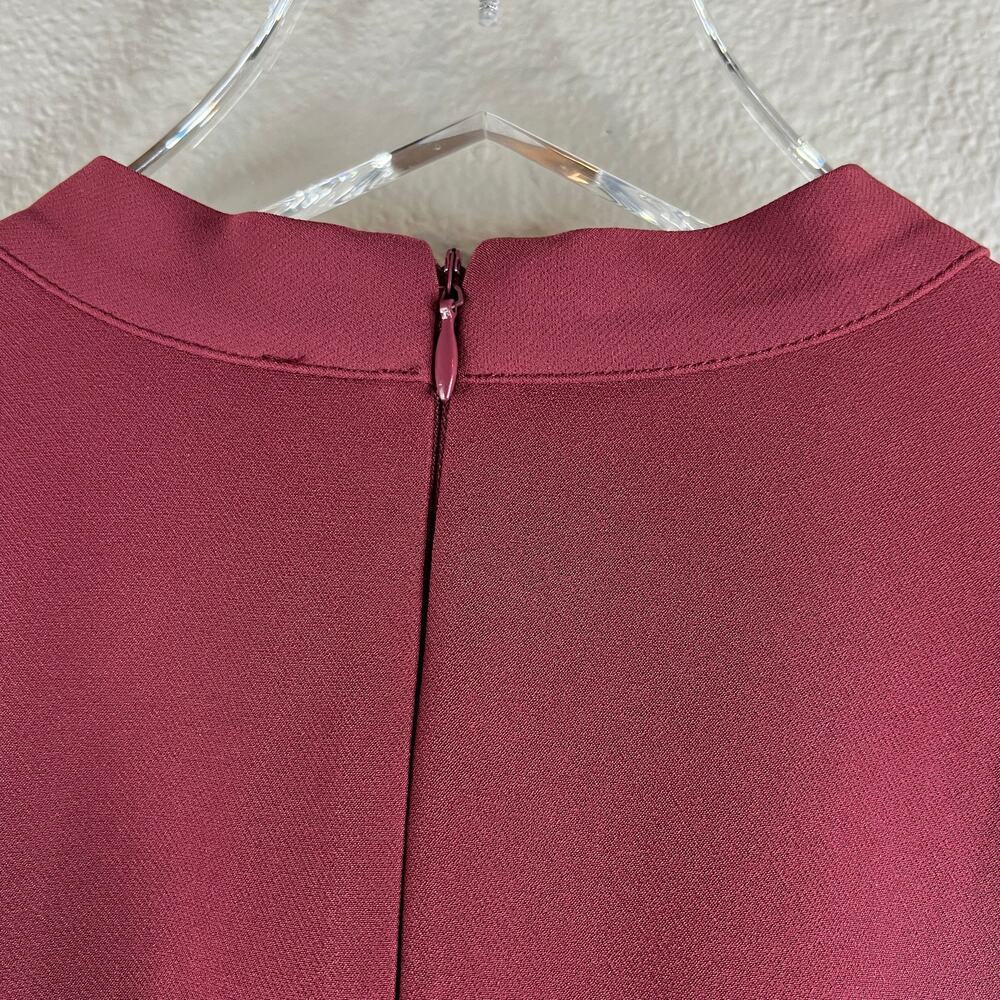 Eloquii Studio Ruffle & Tie Front Dress Wine Burgundy Red Women's Size 14 - Picture 10 of 11